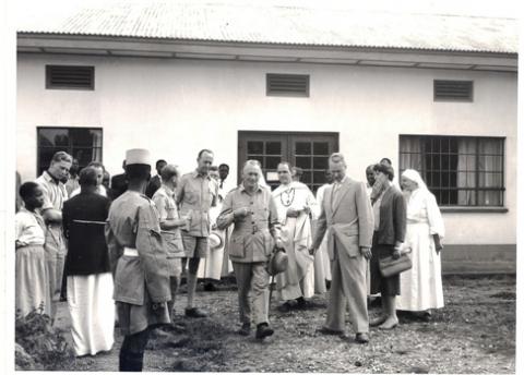 Governor of Uganda Sir Fredrick Crawford K.C.M.G, O.B.E tours Ankole in July 1959
