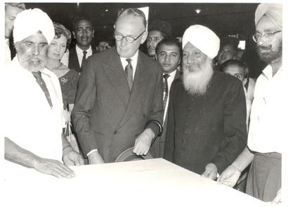 Governor of Uganda Sir Fredrick Crawford K.C.M.G, O.B.E opens a plywood factory at Jinja in August 1959