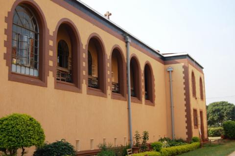 A side elevation of the present day St. Francis Chapel Makerere University, Kampala Uganda. Completed in 1941.