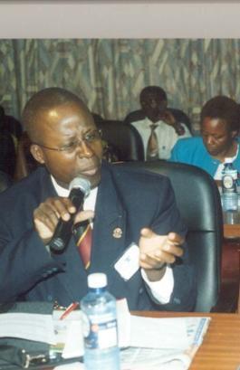 Hon. Sebuliba Mutumba, Kawempe North MP, at the 2nd Stakeholders Consultative Meeting 26th April 2006, Makerere University, Kampala Uganda 