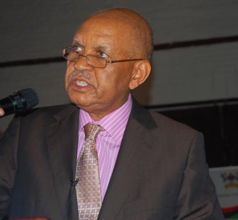 The Chancellor Prof. George Mondo Kagonyera makes his remarks during the Re-launch of the Makerere Africa Lecture Series, 2nd December 2011, Makerere University, Kampala Uganda.