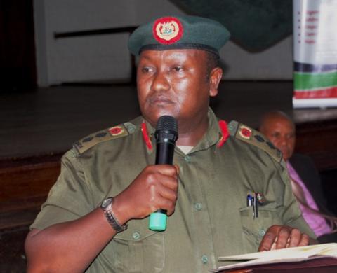 Uganda Peoples Defence Forces (UPDF) Spokesman Colonel Felix Kulayigye contributes to the debate during the Re-launch of the Makerere Africa Lecture Series, 2nd December 2011, Makerere University, Kampala Uganda.