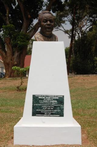 The Mwalimu J. Nyerere Bust launched during the UEA celebrations, 29th June 2013, Makerere University, Kampala Uganda.